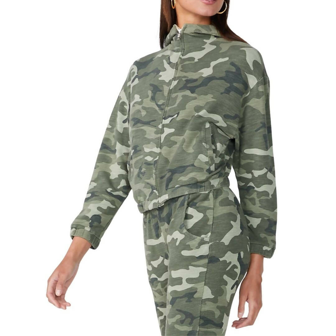 Monrow Camo Zip Up Jacket