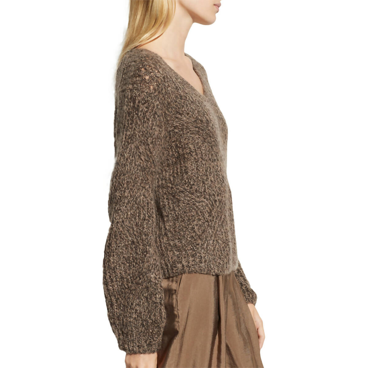 Vince Marled Cashmere Donegal Turtleneck Sweater