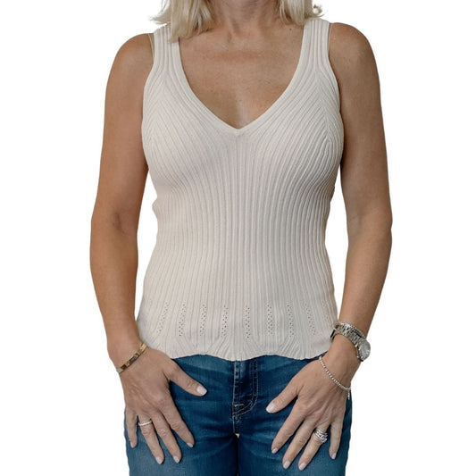 Autumn Cashmere Pointelle Knit Tank Top