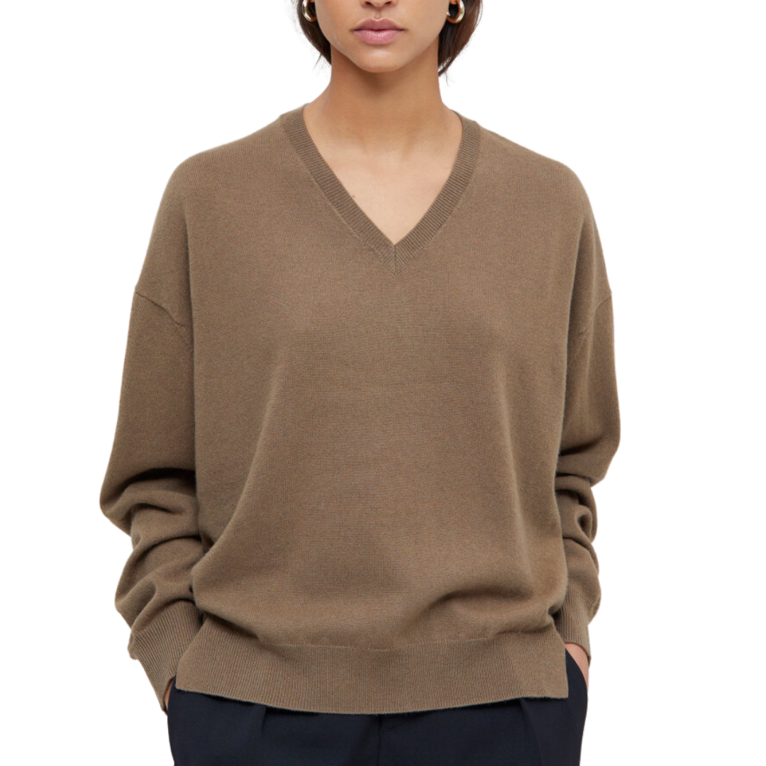 Closed Vee Neck Boxy Sweater