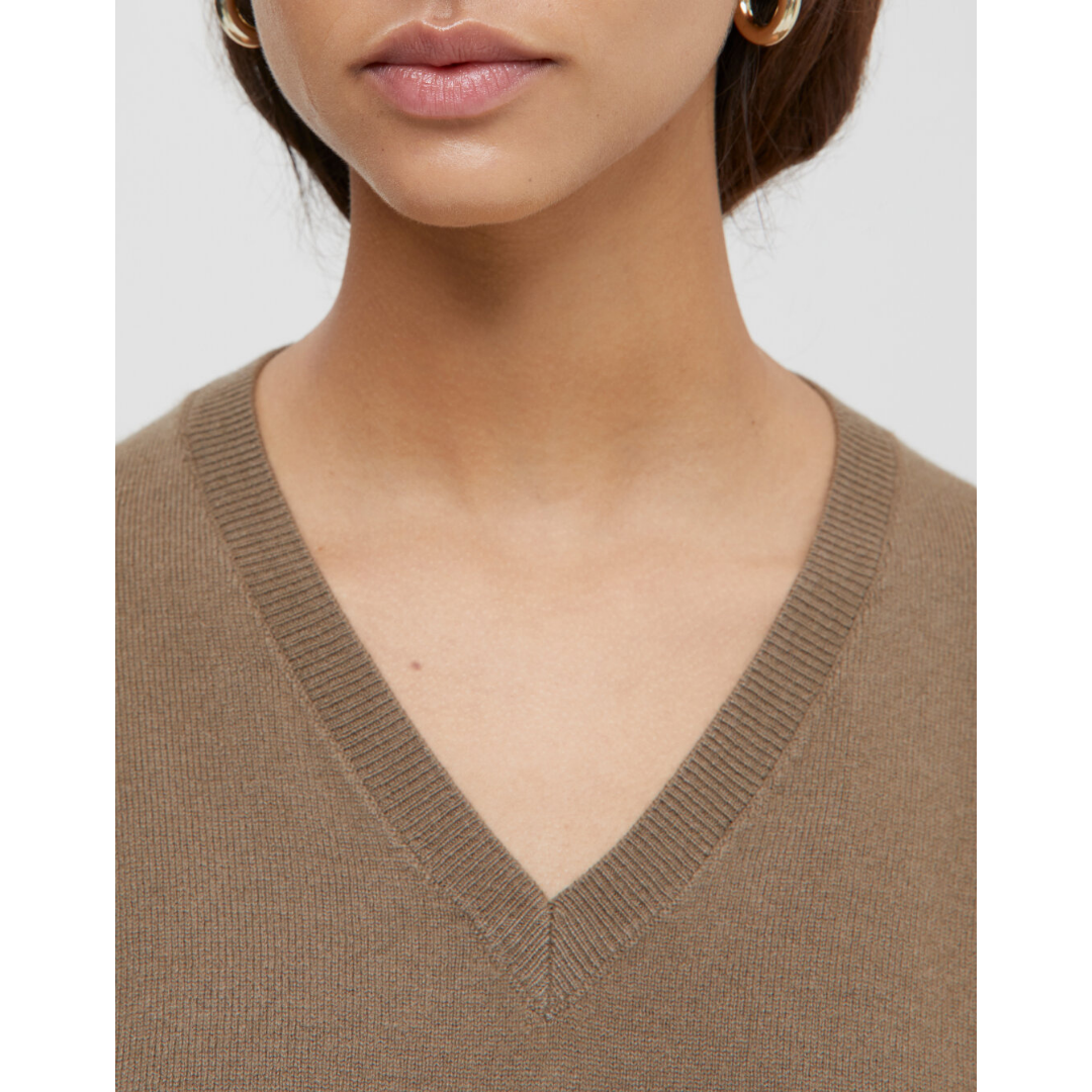 Closed Vee Neck Boxy Sweater