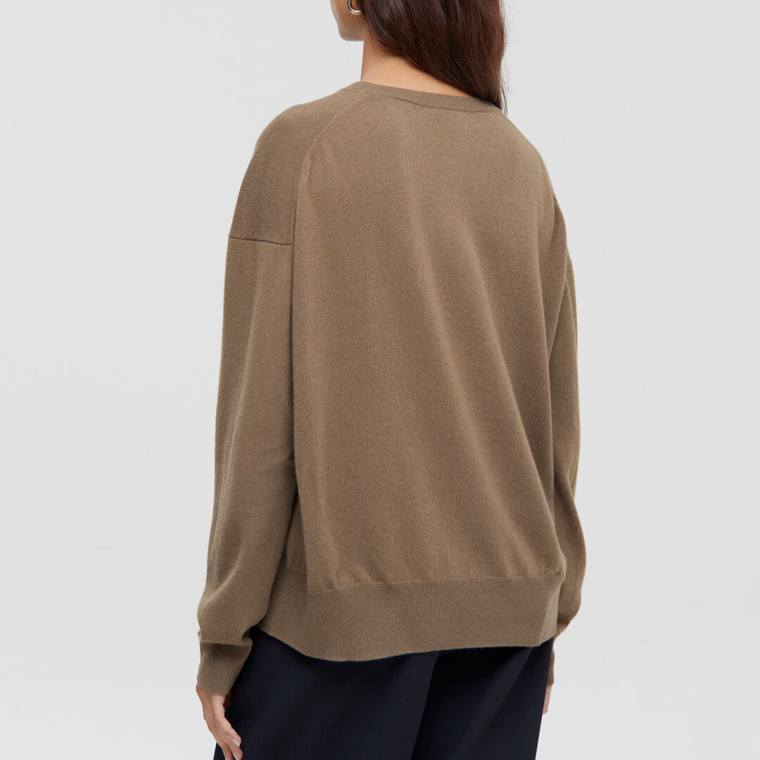 Closed Vee Neck Boxy Sweater