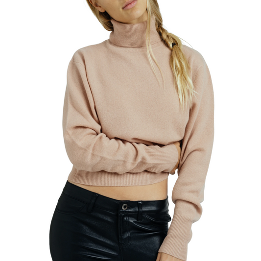 Crush Haleiwa Cashmere Crop Turtleneck Sweater