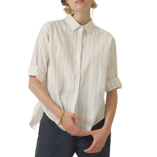 Heather Harlan Pinstripe Swing Shirt