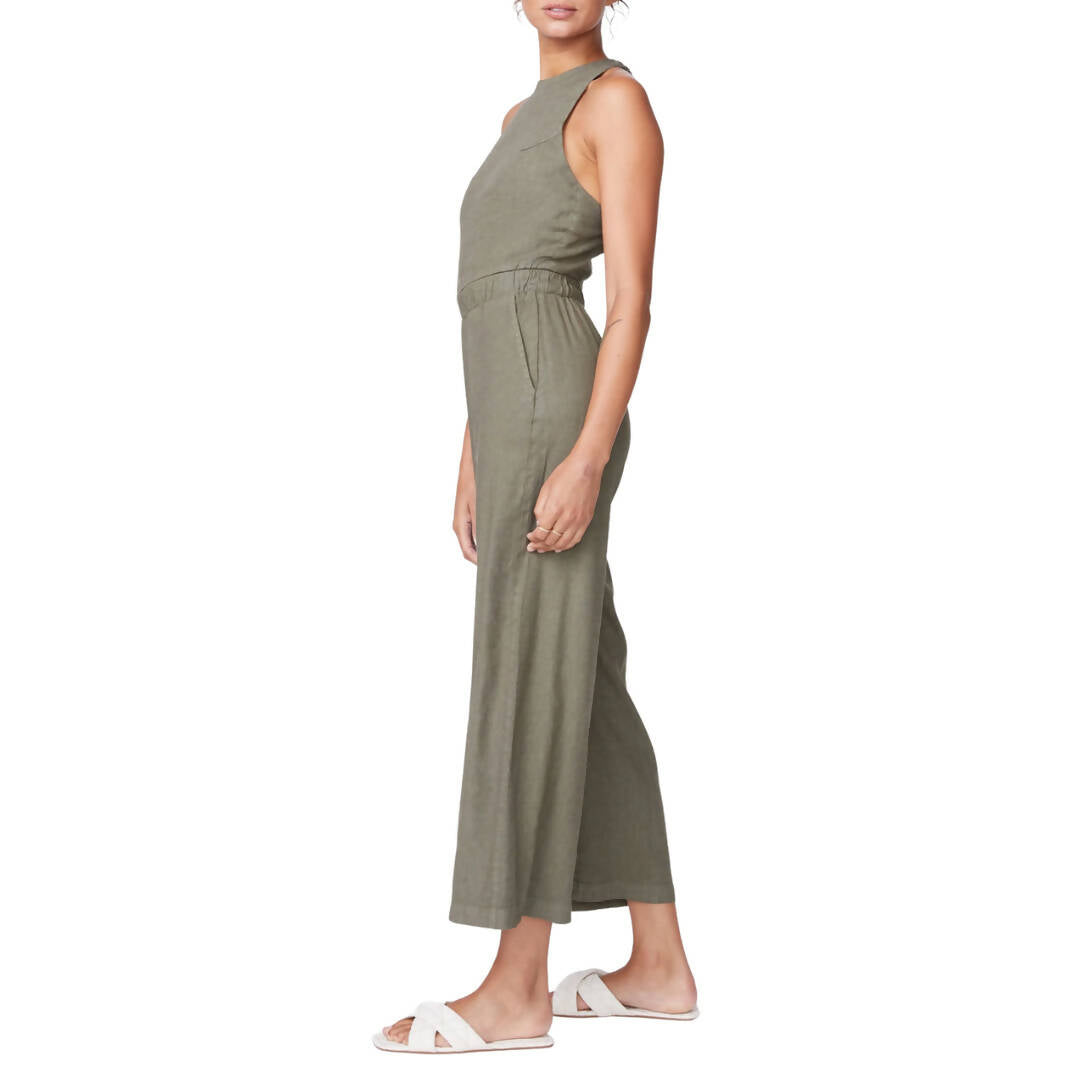 Monrow Linen Racer Jumpsuit