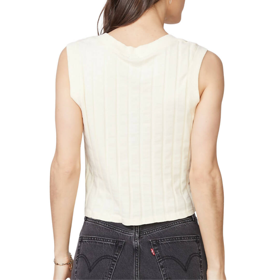 Monrow Flat Rib Vee Neck Tank