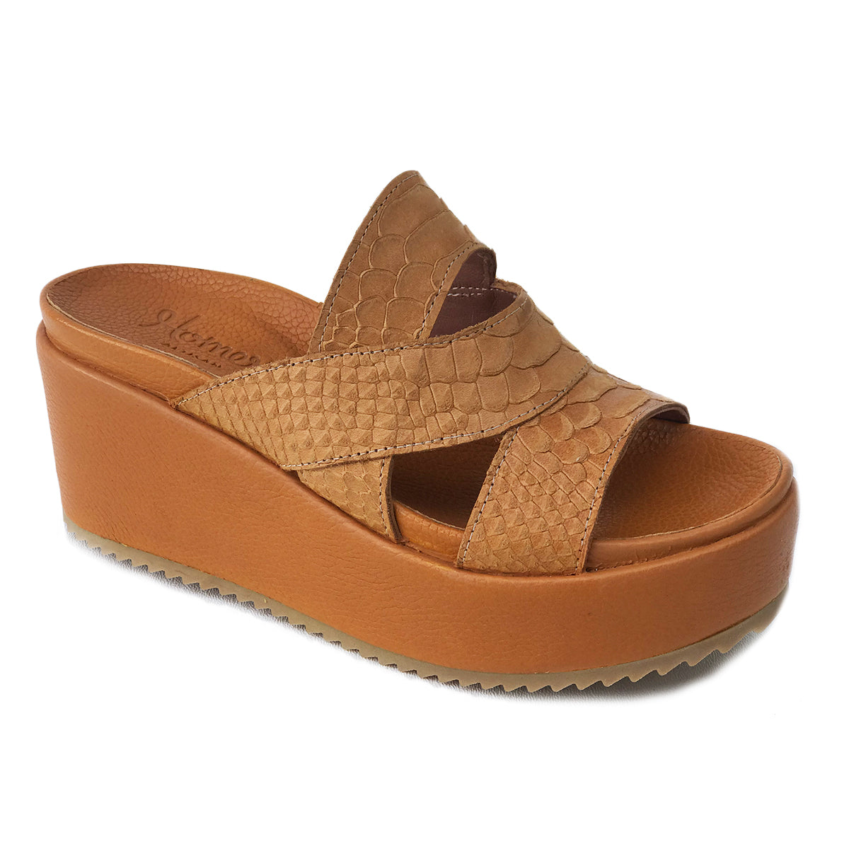 Homers Leather Strappy Wedge Sandal