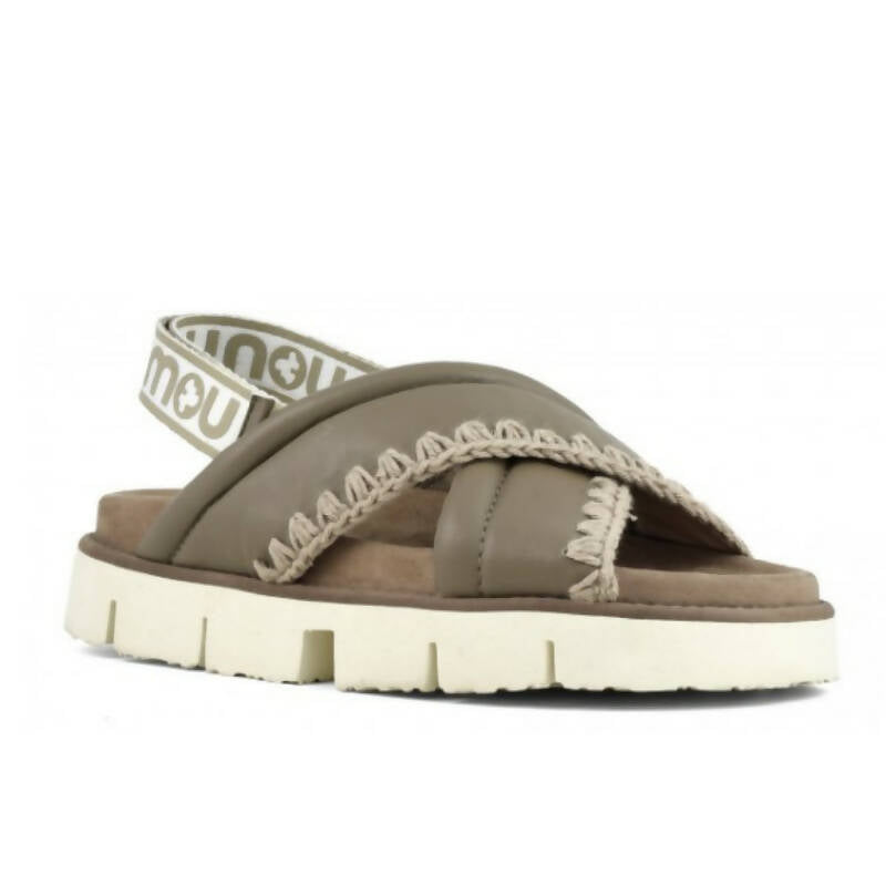 Mou Bio Criss Cross Leather Sandal