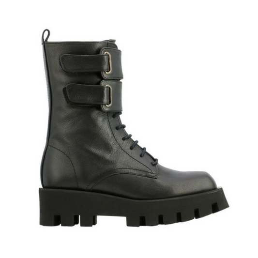 Paloma Barcelo Leather Combat Boot