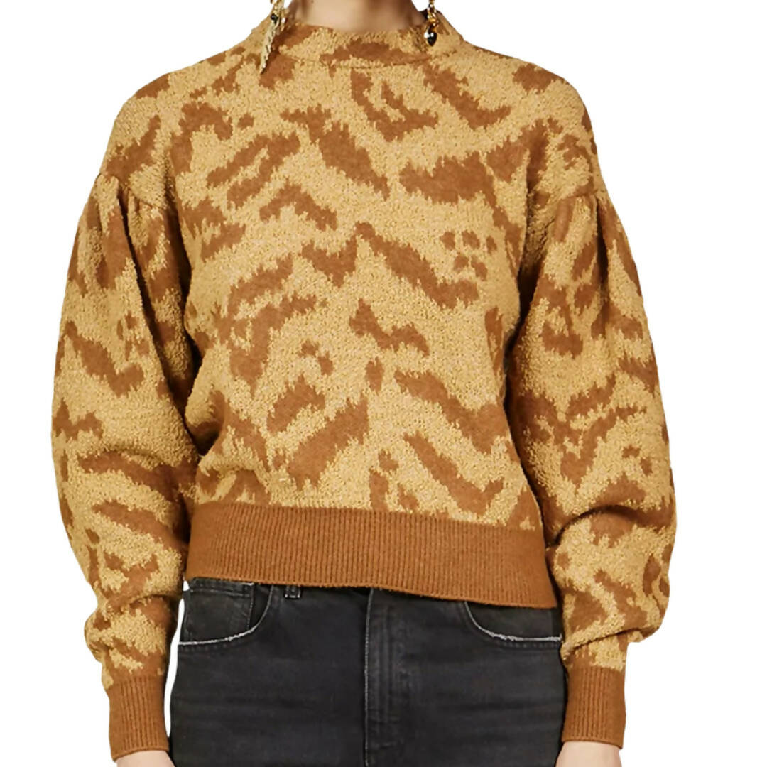 Ulla Johnson Nalla Animal Print Pullover Sweater