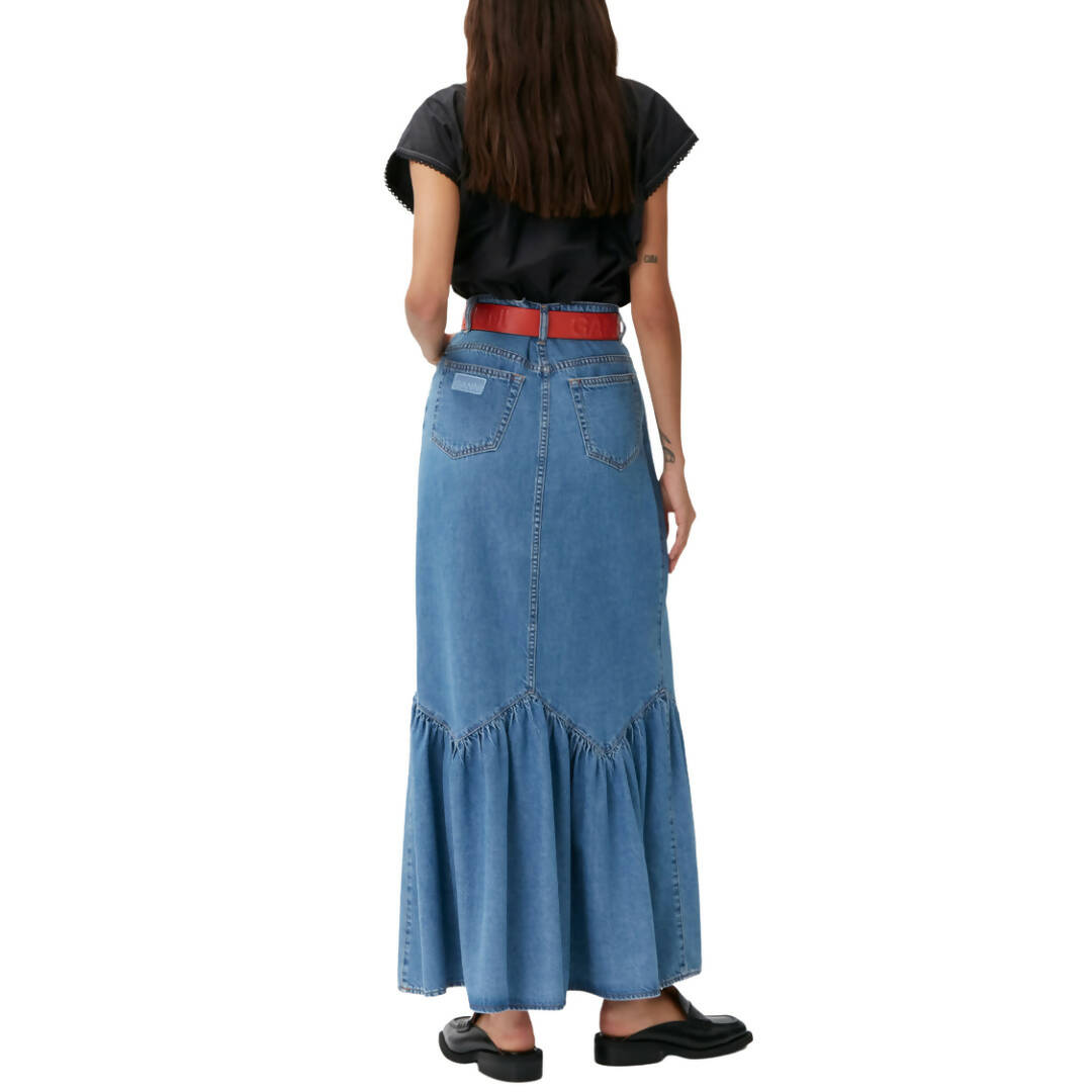 Ganni Denim Maxi Skirt