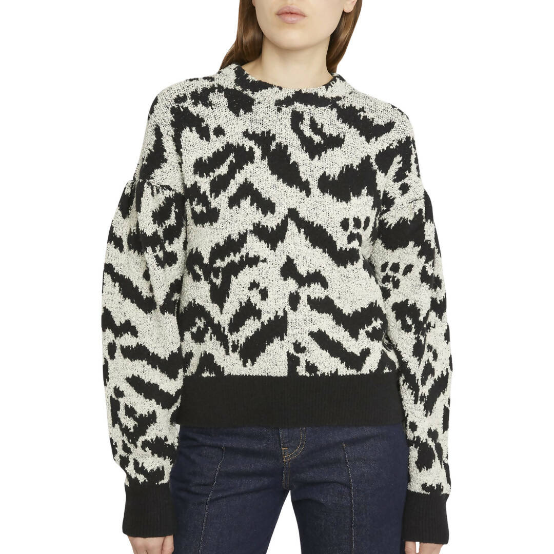 Ulla Johnson Nalla Animal Print Pullover Sweater