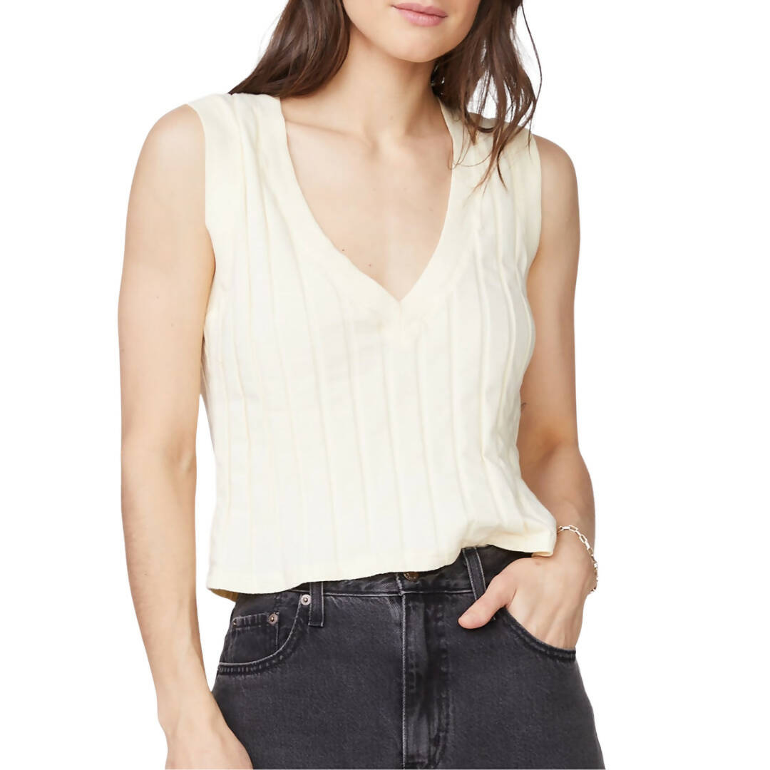 Monrow Flat Rib Vee Neck Tank