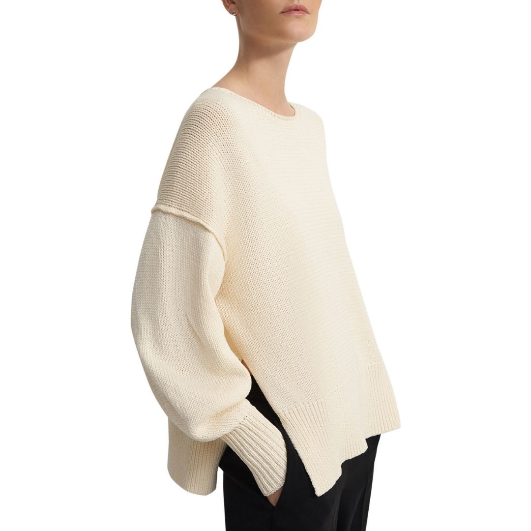 Theory Chainette Cotton Pullover Sweater