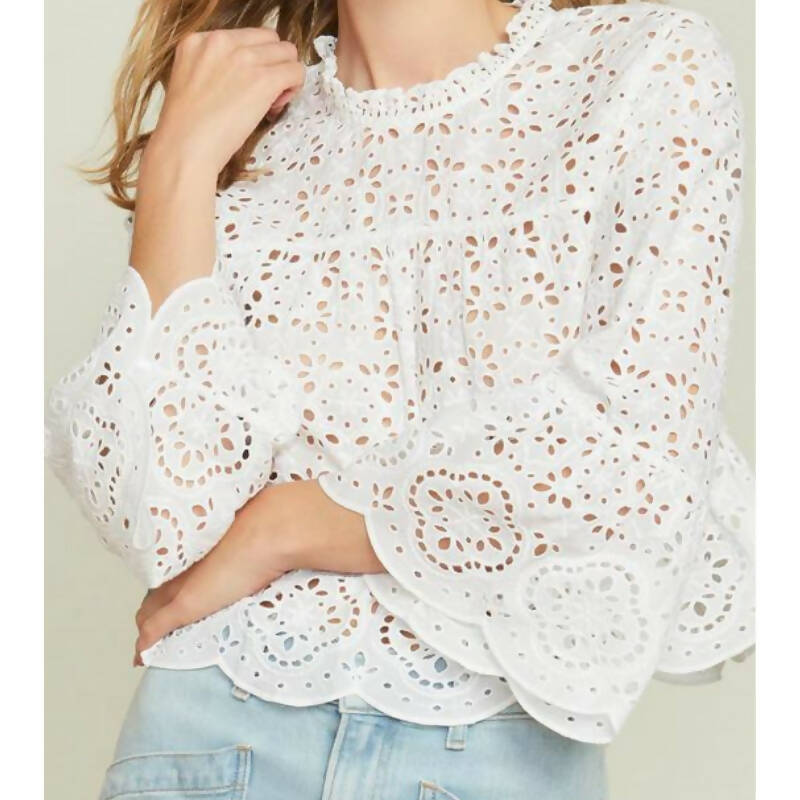 Veronica Beard Emmalyn Eyelet Blouse