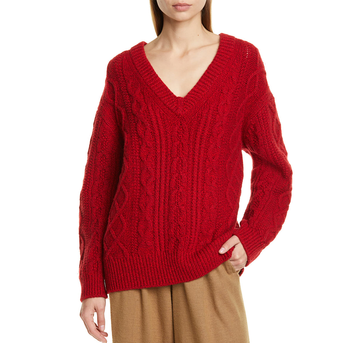 Vince Cable Knit Vee Neck Sweater