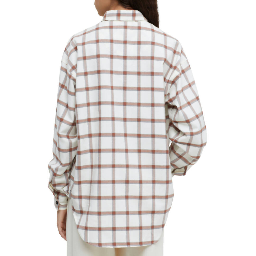 Closed Graphic Check Blouse