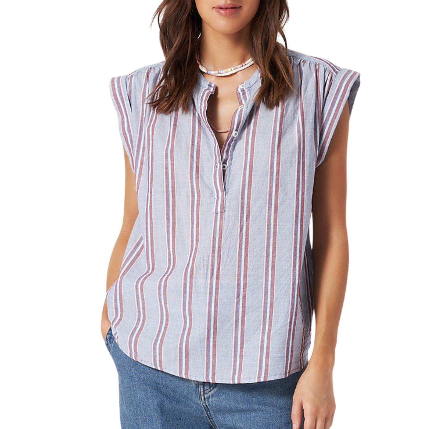 Xirena Merrick Cornflower Striped Top