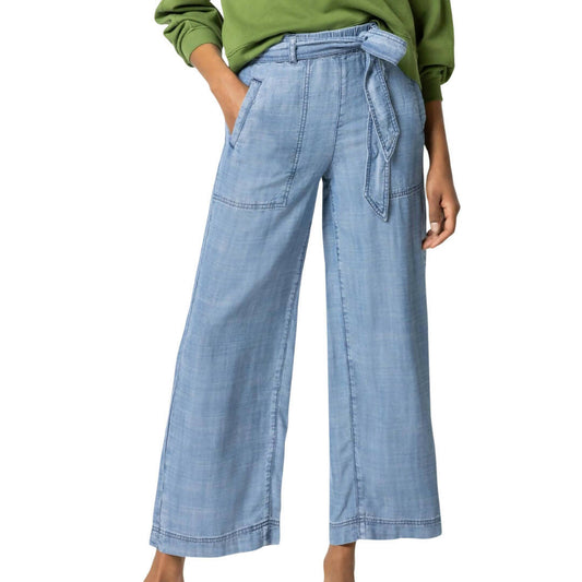 Lilla P Wide Leg Chambray Pant