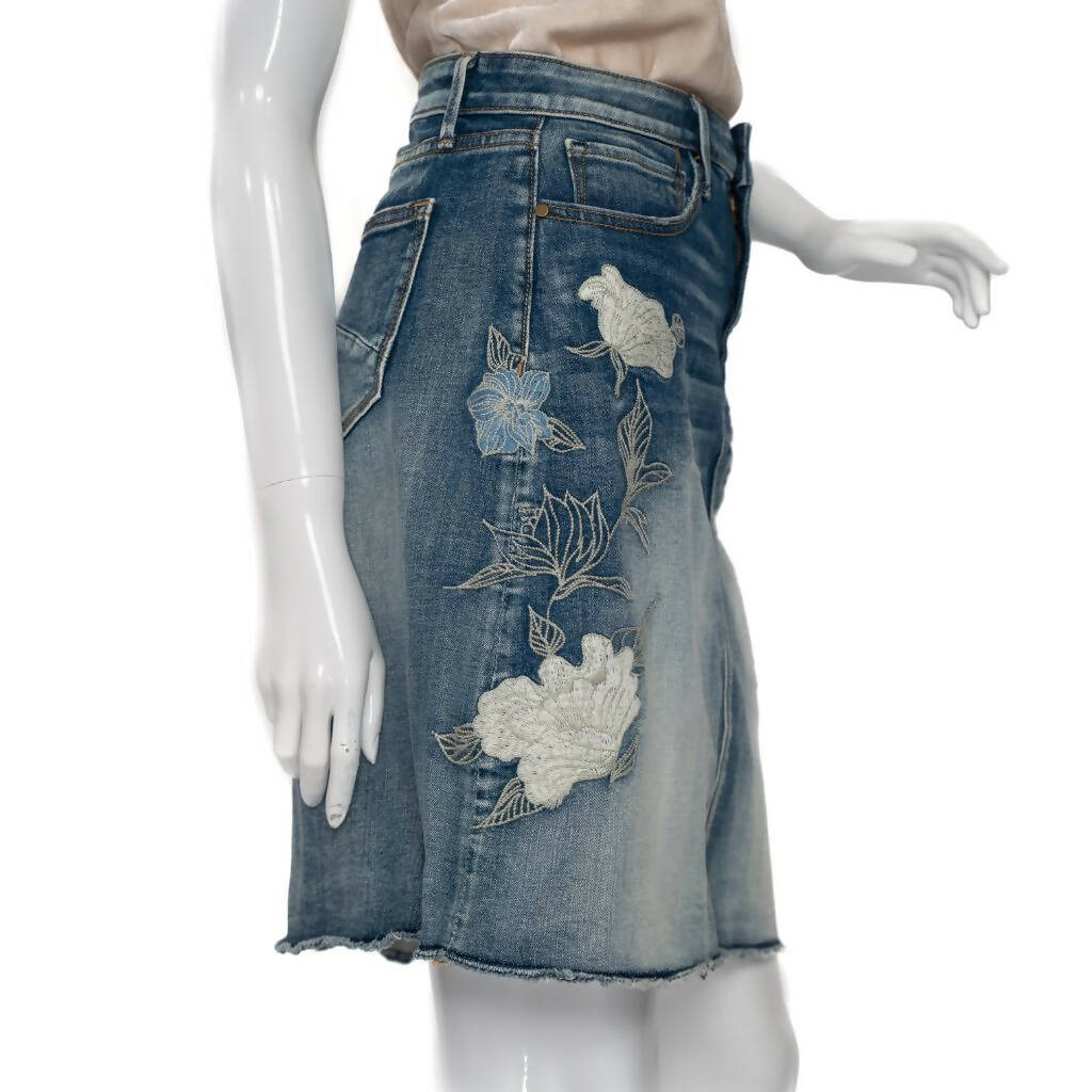 Driftwood Embroidered Denim Skirt