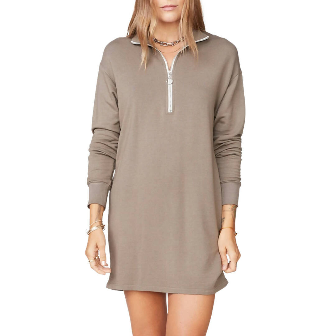 Monrow Half Zip Sweatshirt Dress