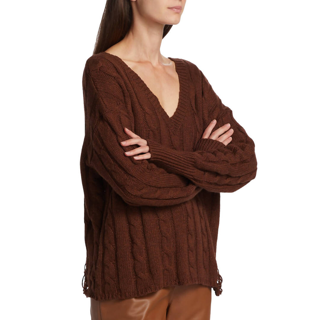 NSF Everlyn Oversized Cable Knit Sweater