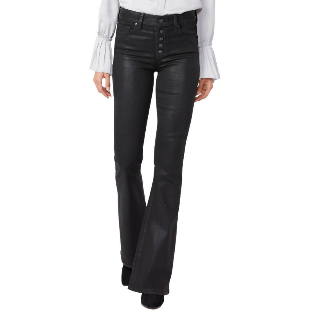 Paige Lou Lou Waxed Denim Flare Pants