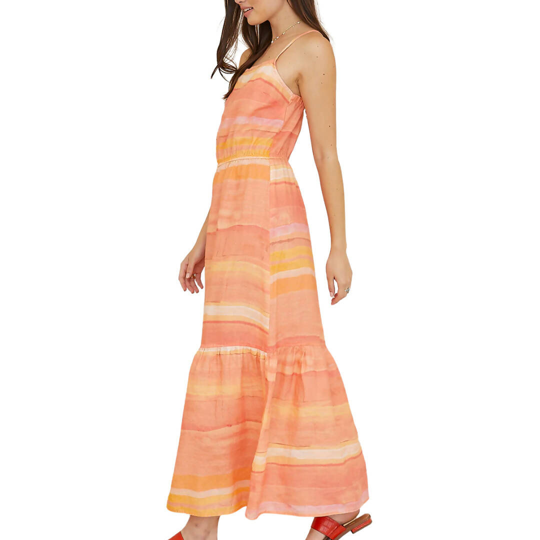 Bella Dahl Sarape Stripe Linen Maxi Dress