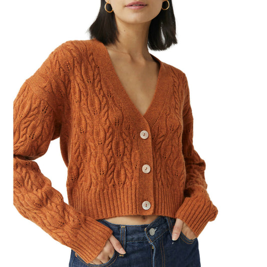 Autumn Cashmere Cable Knit Vee Neck Sweater