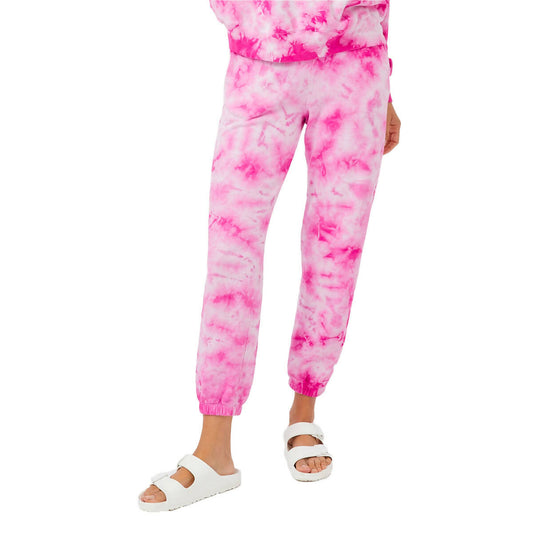 Monrow Crystal Tie Dye Boyfriend Sweatpants