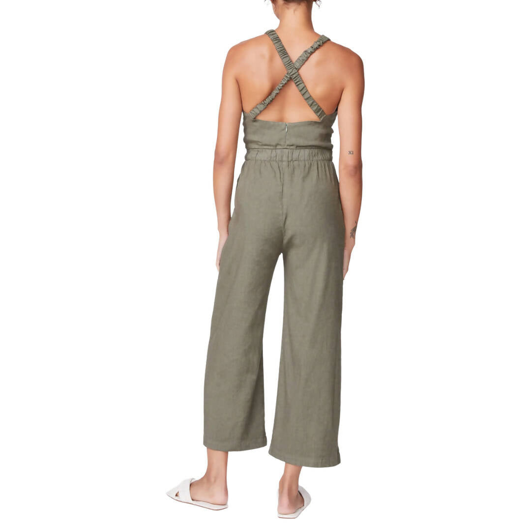 Monrow Linen Racer Jumpsuit