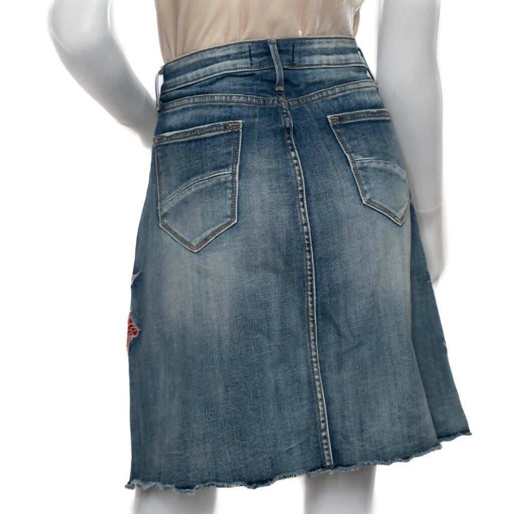 Driftwood Embroidered Denim Skirt