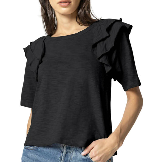 Lilla P 3/4 Sleeve Elbow Ruffle Sweater